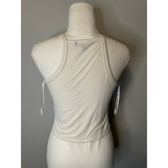 Ambiance White Sleeveless Halter Tank Top - Picture 2 of 3